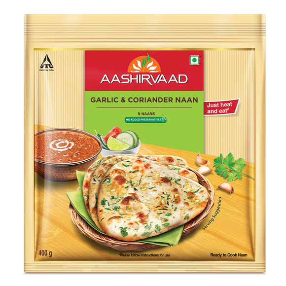 Aashirvaad Garlic & Coriander Naan 400g