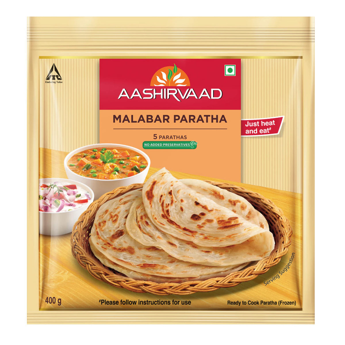 Aashirvaad Malabar Paratha 400g – Sara Foods
