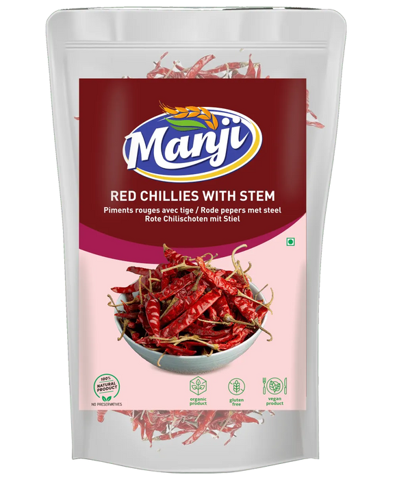 Manji Red Chillies With Stem 100g